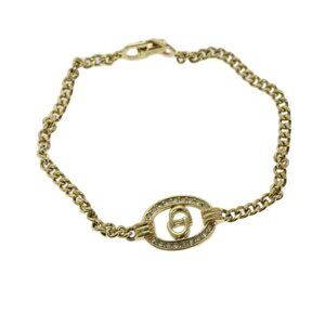 Christian Dior Bracelet Metal Gold Auth